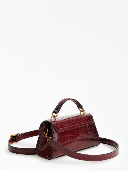 Micro Sac à Main Tullia Imprimé Croco Rouge Guess