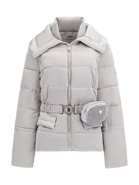 Doudoune Ceinturée Argentée