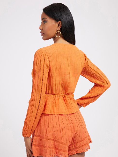 Blouse Plissée Orange Guess