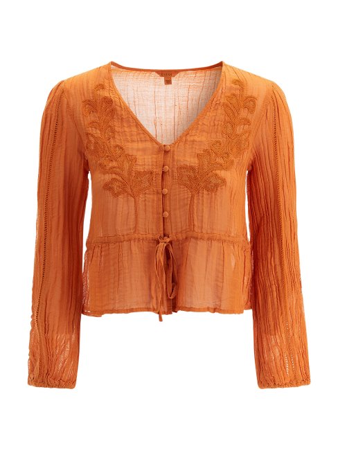 Blouse Plissée Orange Guess