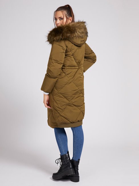 Veste En Fausse Fourrure Verte Guess