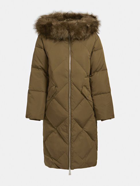 Veste En Fausse Fourrure Verte Guess