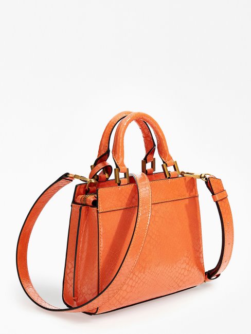 Mini Sac à Main Katey Imprimé Python Orange Guess
