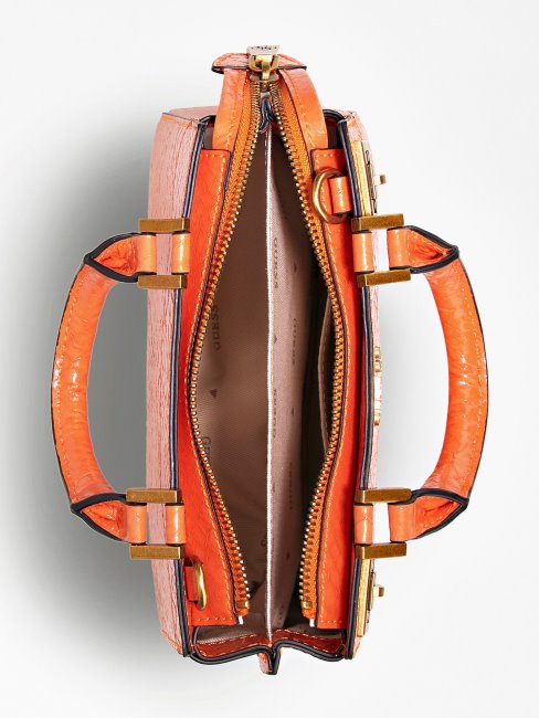 Mini Sac à Main Katey Imprimé Python Orange Guess