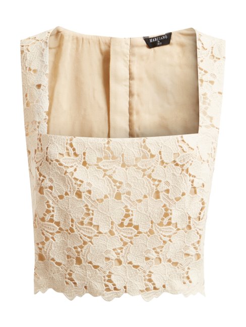 Devinez Marciano Haut En Dentelle Crème