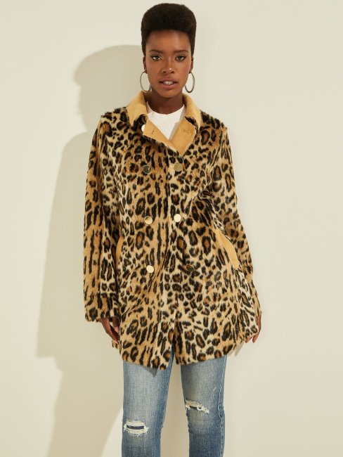 Veste Fausse Fourrure Réversible Animalier Guess
