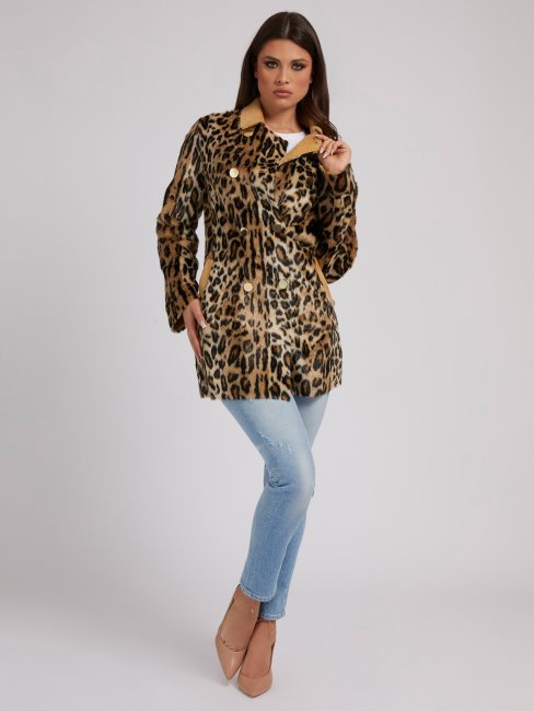 Veste Fausse Fourrure Réversible Animalier Guess