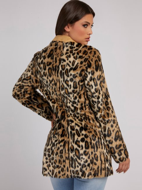 Veste Fausse Fourrure Réversible Animalier Guess