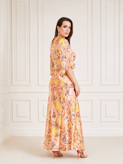 Marciano Robe Imprimée All Over Guess Jaune