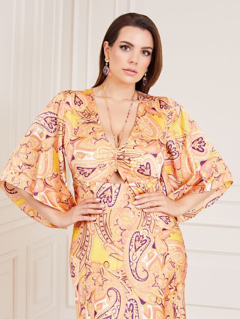 Marciano Robe Imprimée All Over Guess Jaune