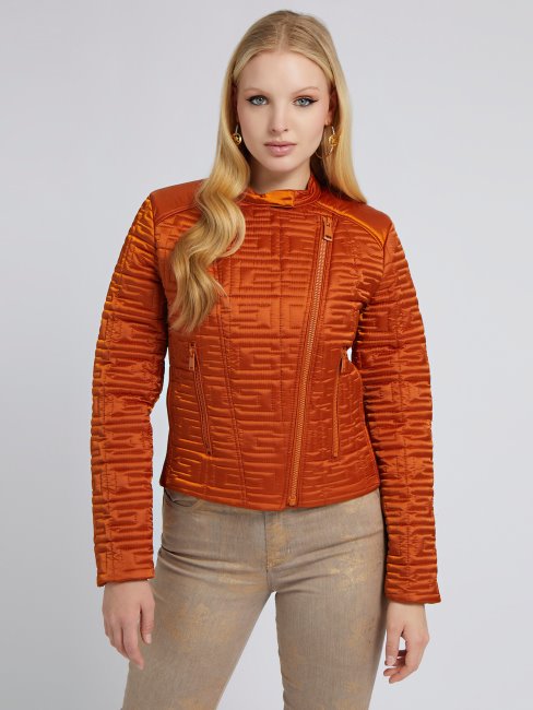 Veste Orange à Logo Brodé Guess