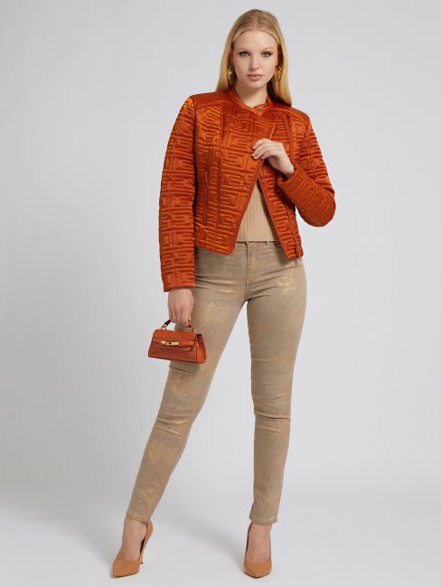 Veste Orange à Logo Brodé Guess