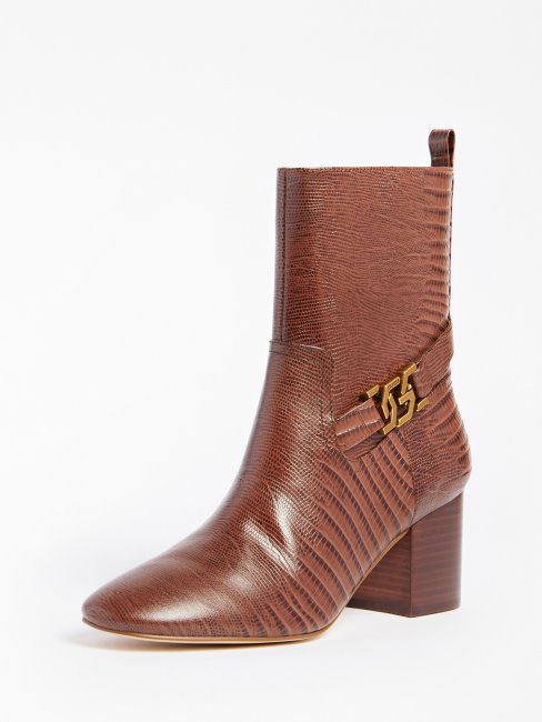 Bottes Sabean En Cuir Véritable Beige Guess