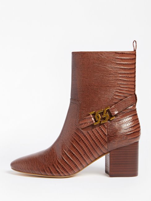 Bottes Sabean En Cuir Véritable Beige Guess