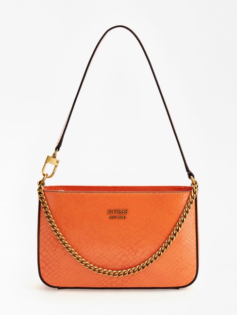 Sac Porté épaule à Imprimé Python Guess Katey Orange