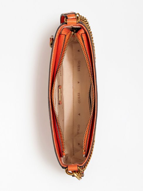 Sac Porté épaule à Imprimé Python Guess Katey Orange