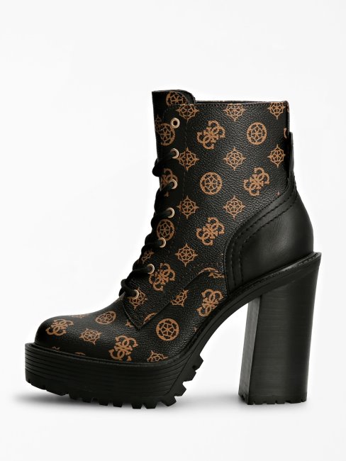 Guess Marron Kalissa 4g Pivoine Logo Botte De Combat