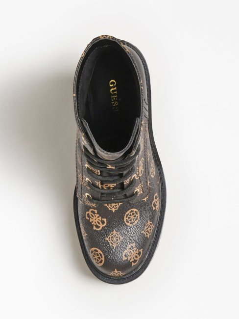 Guess Marron Kalissa 4g Pivoine Logo Botte De Combat