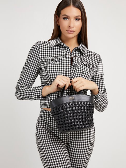 Sicilia Tressé Mini Cabas Guess Noir