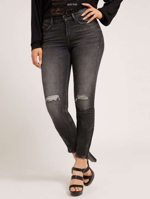 Guess Pantalon En Denim Coupe Skinny Gris