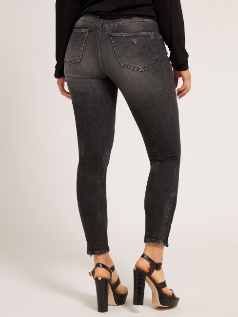 Guess Pantalon En Denim Coupe Skinny Gris