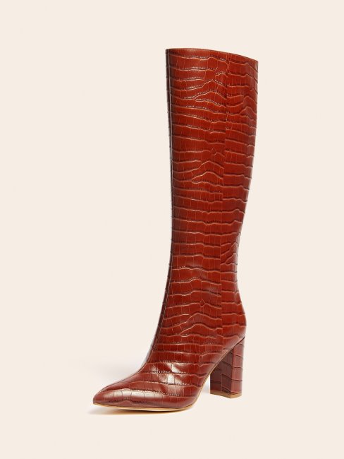 Guess Bottes Marciano En Cuir Véritable Marron