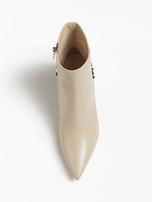 Bottines Guess Hibah En Cuir Véritable Beige