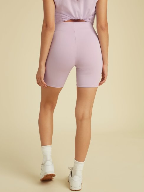 Guess Short De Motard à Logo Lilas
