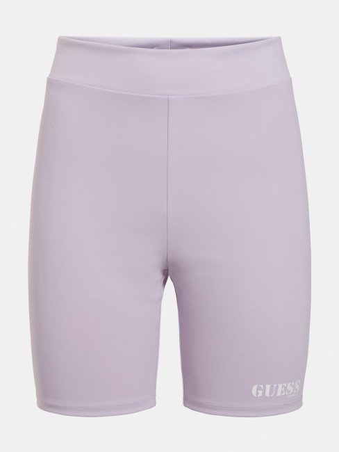Guess Short De Motard à Logo Lilas
