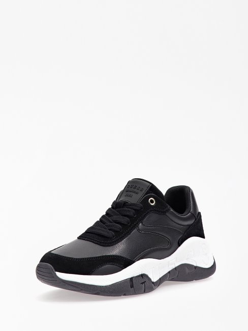 Chaussures De Course à Empiècement En Daim Kinlee Noir Guess