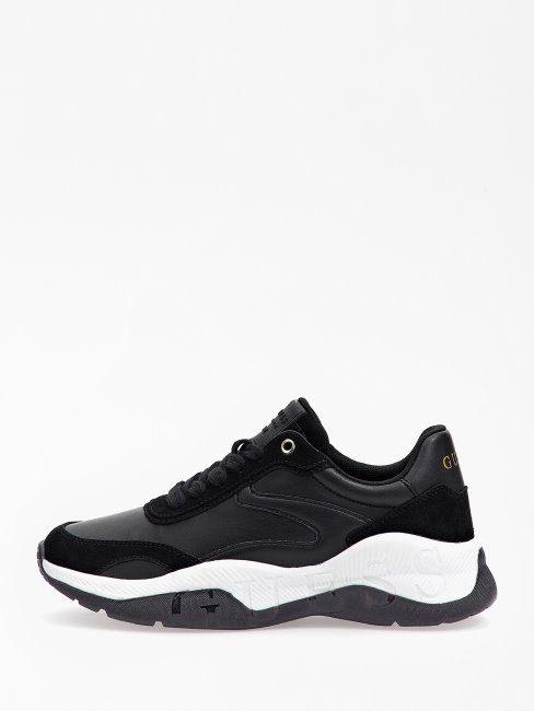 Chaussures De Course à Empiècement En Daim Kinlee Noir Guess