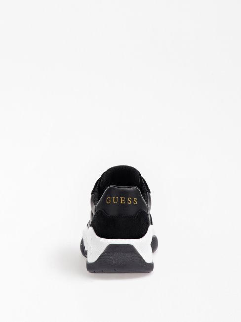 Chaussures De Course à Empiècement En Daim Kinlee Noir Guess