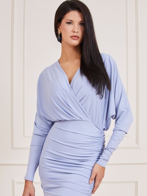 Robe Drapée Marciano Bleu Clair Guess