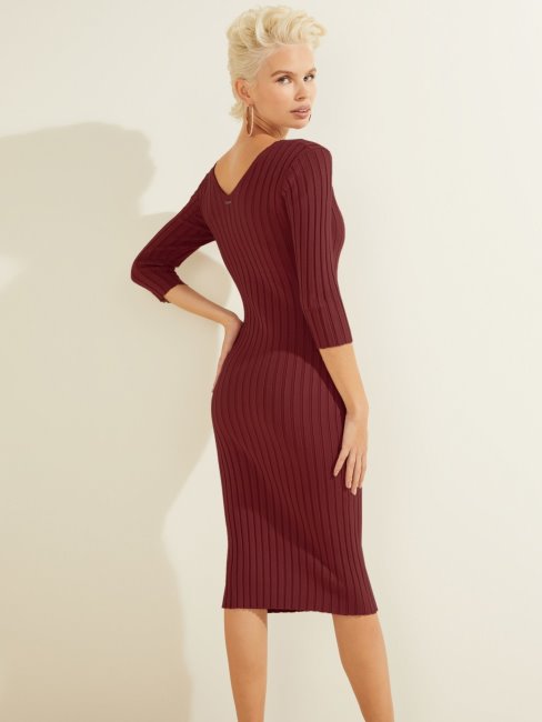 G5q8 Guess Robe Moulante En Maille