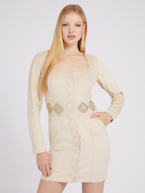 Guess Robe En Faux Suède Argenté