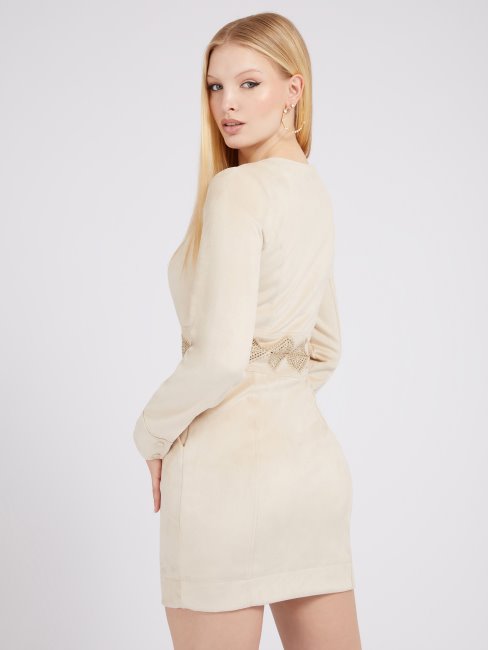 Guess Robe En Faux Suède Argenté