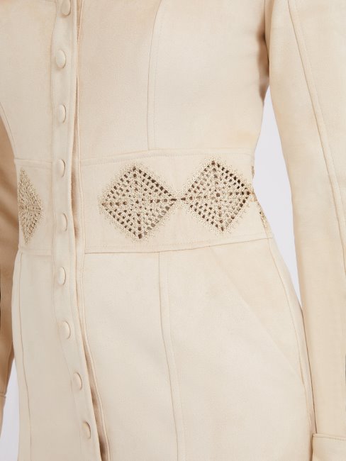 Guess Robe En Faux Suède Argenté