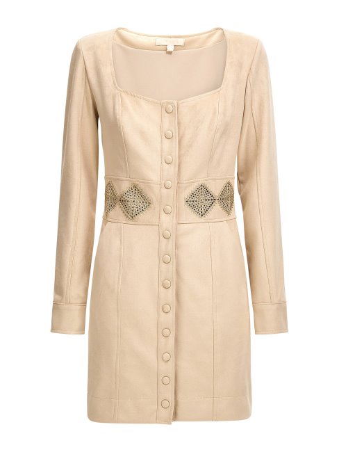 Guess Robe En Faux Suède Argenté