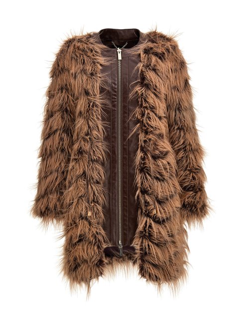 Guess Manteau En Fausse Fourrure Marciano Marron