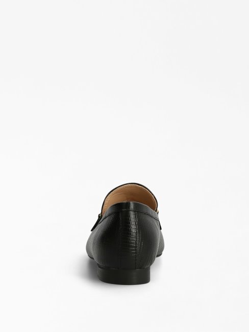 Guess Marta Mocassins En Cuir Véritable Noir