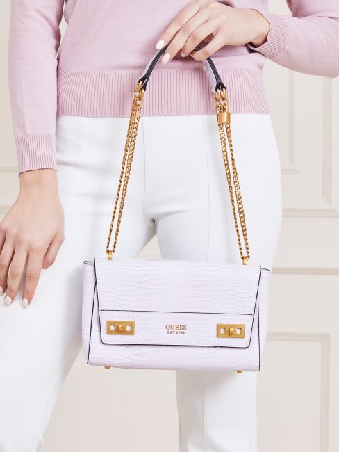 Katey Sac à Bandoulière Imprimé Croco Lilas Guess