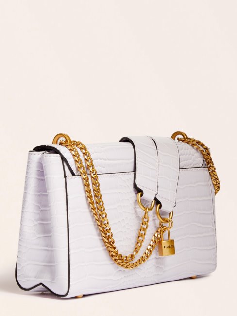 Katey Sac à Bandoulière Imprimé Croco Lilas Guess