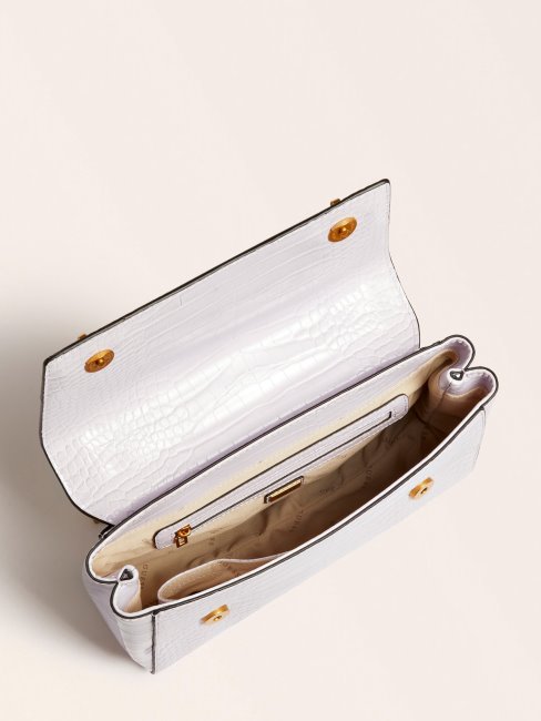 Katey Sac à Bandoulière Imprimé Croco Lilas Guess