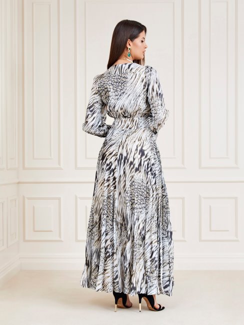Robe Longue Blanche Multi Marciano Imprimé Sur L'ensemble Guess