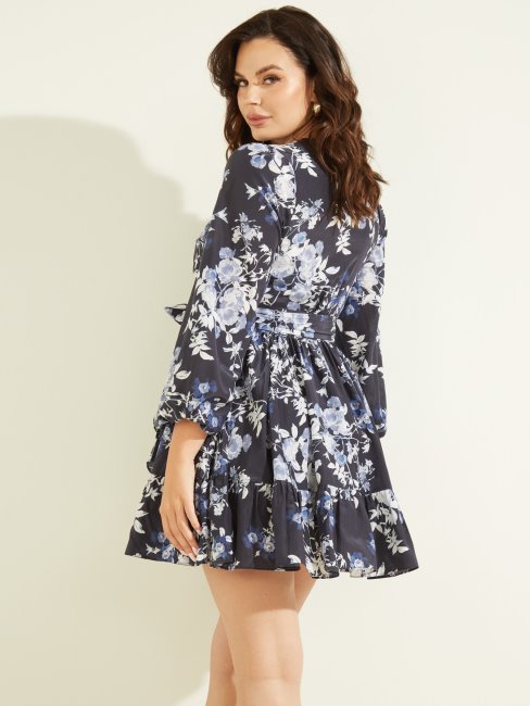 Robe Bleu Multi Marciano Imprimé Sur L'ensemble Guess