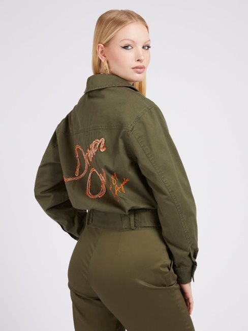 Veste Brodée Dos Vert Guess