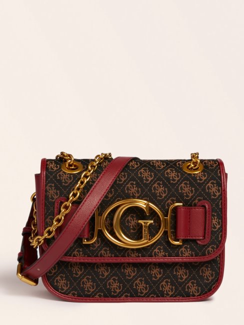 Sac Bandoulière Aileen 4g Logo Rouge Foncé Guess