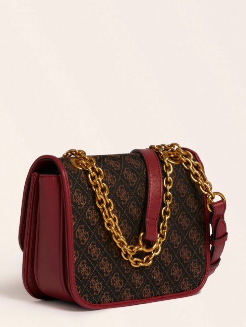 Sac Bandoulière Aileen 4g Logo Rouge Foncé Guess
