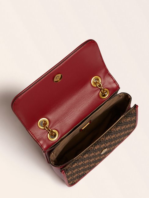 Sac Bandoulière Aileen 4g Logo Rouge Foncé Guess