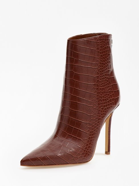 Bottines Selma Imprimé Croco Guess Marron